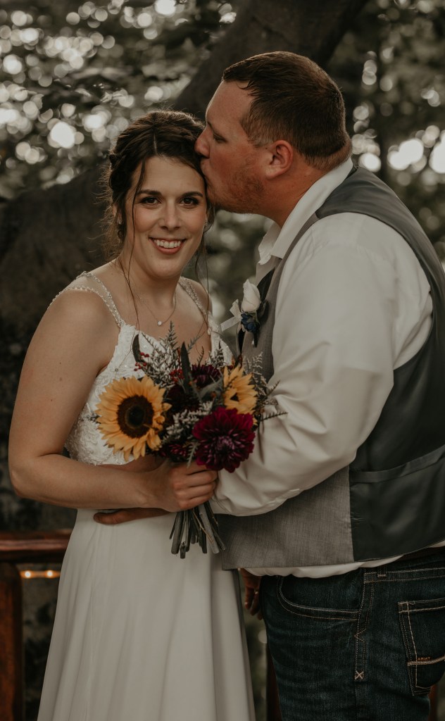Bride (Erika) with fall flower bouquet